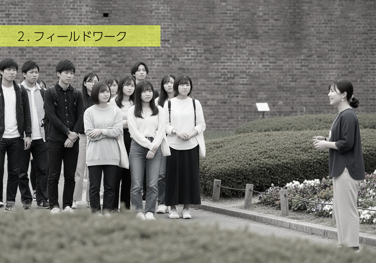 次にフィールドワークをして探求するテーマを探し、チームをつくります
